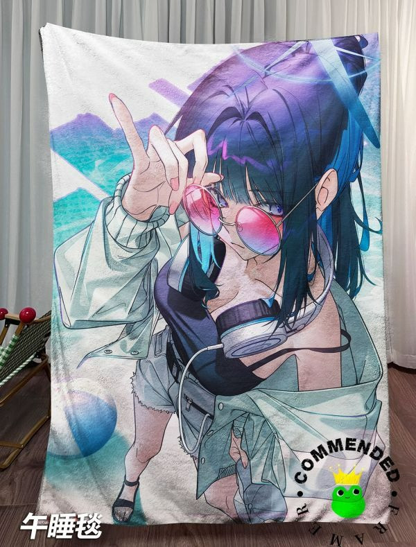 【海外代購】皇呱 《酷颯紗織隊長》蔚藍檔案阿里烏斯戰術小隊裝飾畫 午睡毯 地毯 