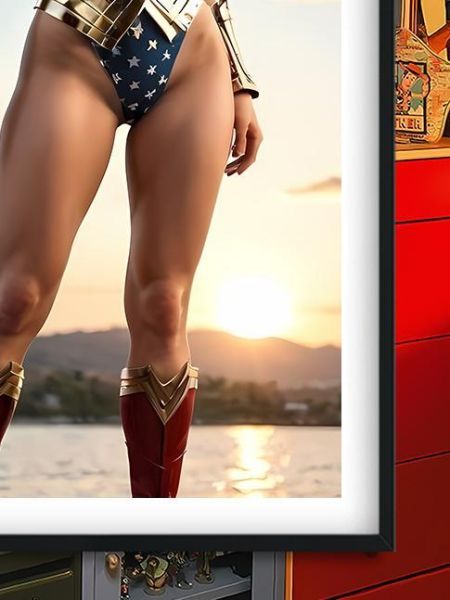 【海外代購】巴洛克 《湖邊神力女超人》Wonder Woman神力女超人正義聯盟DC超人蝙蝠俠動畫裝飾冰箱貼 