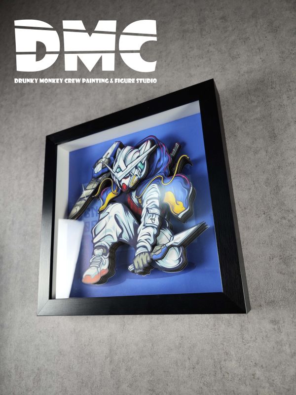 【海外代購】【34*34CM】Drunky Monkey Crew 醉猴組 高達 Gundam 立體裝飾畫 
