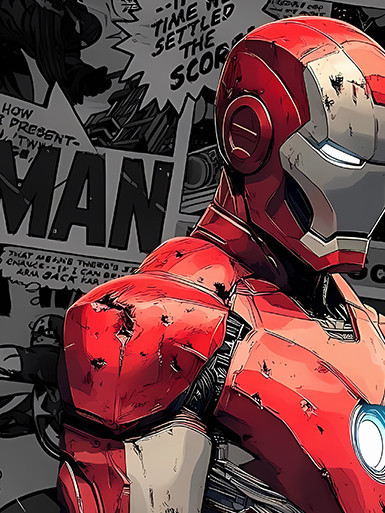 【海外代購】巴洛克 復古鋼鐵人漫威Iron Man東尼史塔克鐵人唐尼動漫裝飾畫 