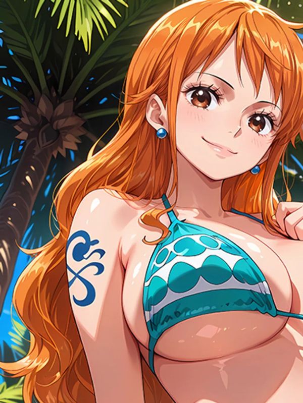 【海外代購】巴洛克 《 泳裝娜美》Nami小賊貓海賊王裝飾畫冰箱貼 