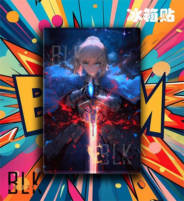 【海外代購】巴洛克 《夜空saber》阿爾托莉雅·潘德拉貢亞瑟王裝飾畫冰箱貼 