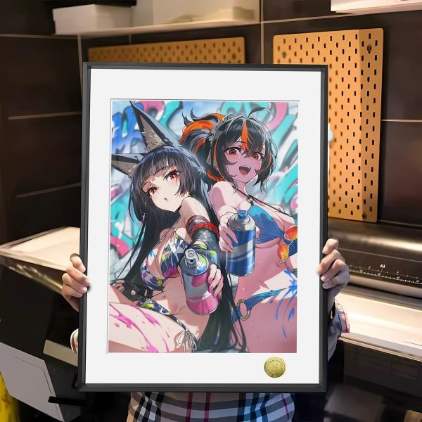 【海外代購】皇呱《星見雅朱鳶》絕區零課長組長塗鴉少女裝飾畫 午睡毯 地毯 