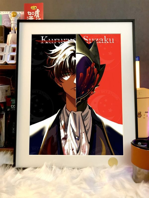 【海外代購】星空《樞木朱雀》Code Geass 反叛的魯路修白色騎士裝飾畫 
