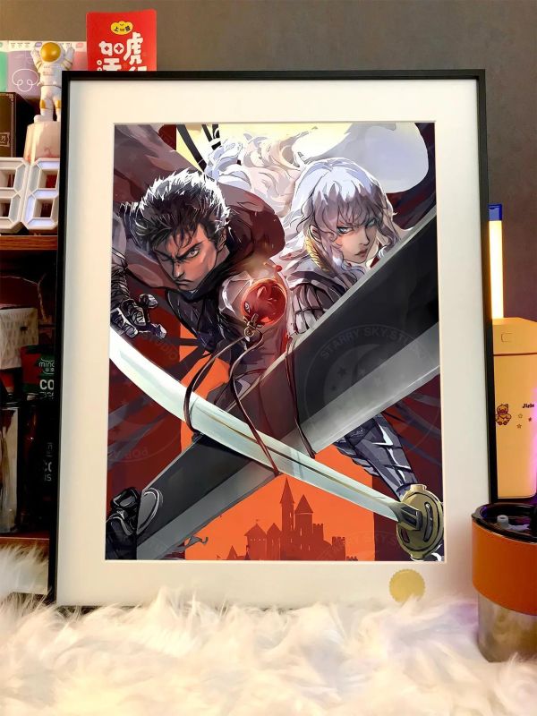 【海外代購】星空《雙刀戰士》劍風傳奇裝飾畫 