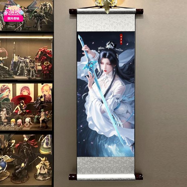 【海外代購】阿喵畫社 陸雪琪 國風捲軸錦緞高清精裱畫 