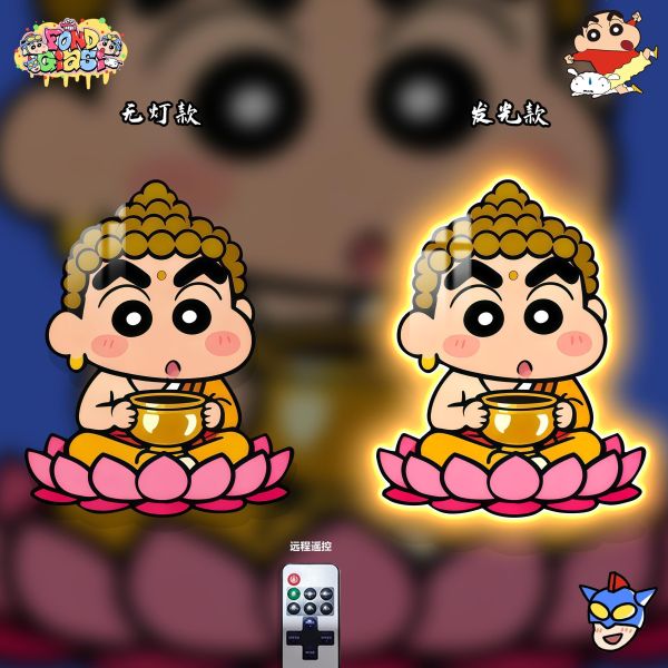 【海外代購】阿喵畫社 好運蓮蓮蠟筆小新 超大常亮氛圍裝飾燈帶畫 