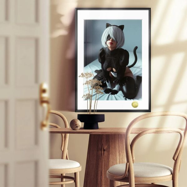 【海外代購】皇呱 《貓女僕尤爾哈2B》尼爾：自動人形裝飾畫 午睡毯 地毯 