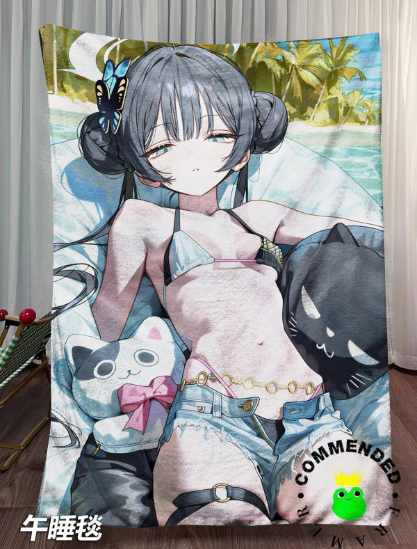 【海外代購】皇呱 《夏日妃咲》蔚藍檔案龍華妃咲裝飾畫 午睡毯  地毯 