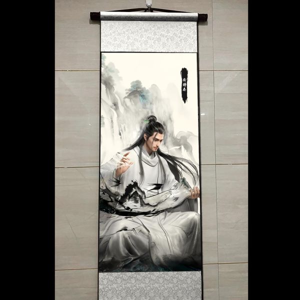 【海外代購】阿喵畫社 劍來捲軸畫齊靜春寧瑤 國風捲軸錦緞高清精裱畫 