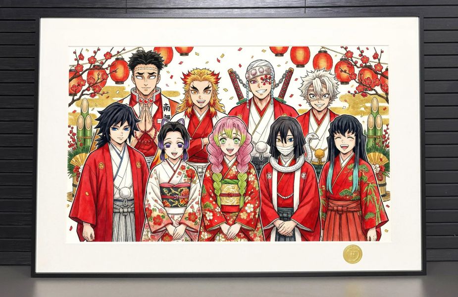 【海外代購】H2 《新年九柱》鬼滅之刃裝飾畫 