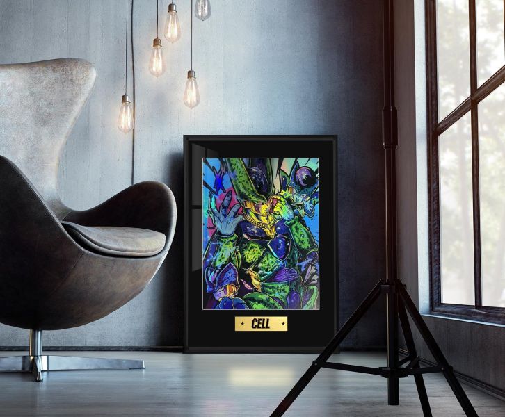 【海外代購】千鳥社 《沙魯鐳射》 七龍珠沙魯人造人孫悟空貝吉塔潮流炫彩鐳射裝飾畫 