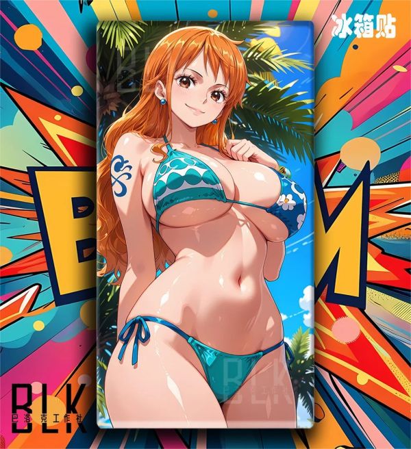 【海外代購】巴洛克 《 泳裝娜美》Nami小賊貓海賊王裝飾畫冰箱貼 