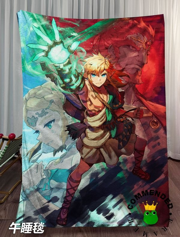 【海外代購】皇呱 《永恆勇者的冒險》塞爾達傳說：王國之淚裝飾畫 午睡毯 地毯 