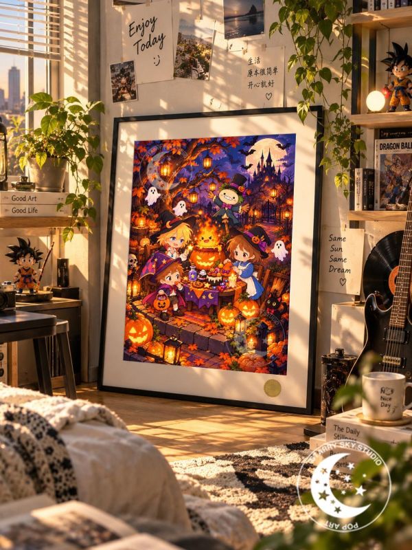 【海外代購】星空 《萬聖移動城堡》萬聖節哈爾的移動城堡蘇菲宮崎駿卡西法呼嘯山城霍爾裝飾畫 
