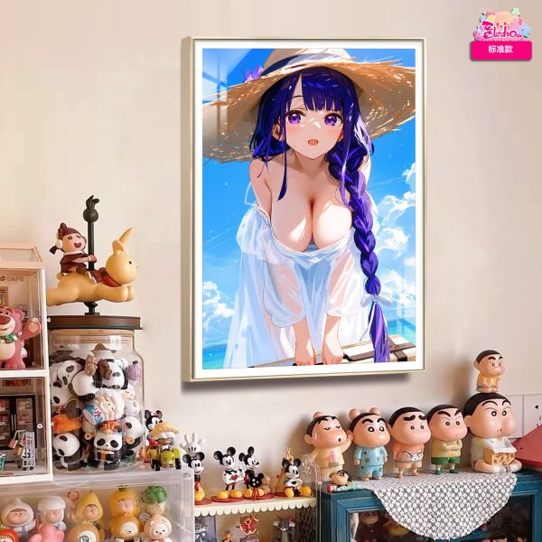 【海外代購】阿喵畫社 海邊旅行 雷電將軍 12k超清裝飾 