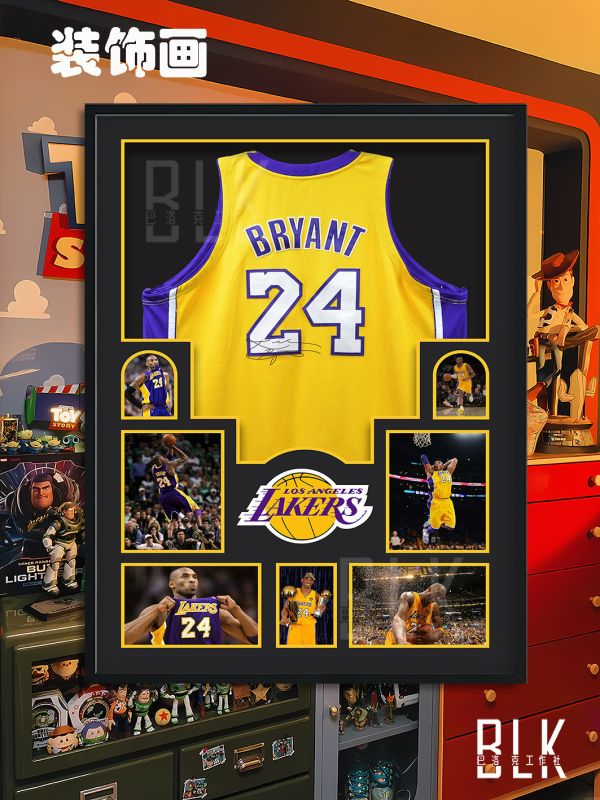 【海外代購】巴洛克 科比24號球衣裝飾畫Kobe科比·布萊恩特黑曼巴NBA洛杉磯湖人隊藝術裝飾畫 
