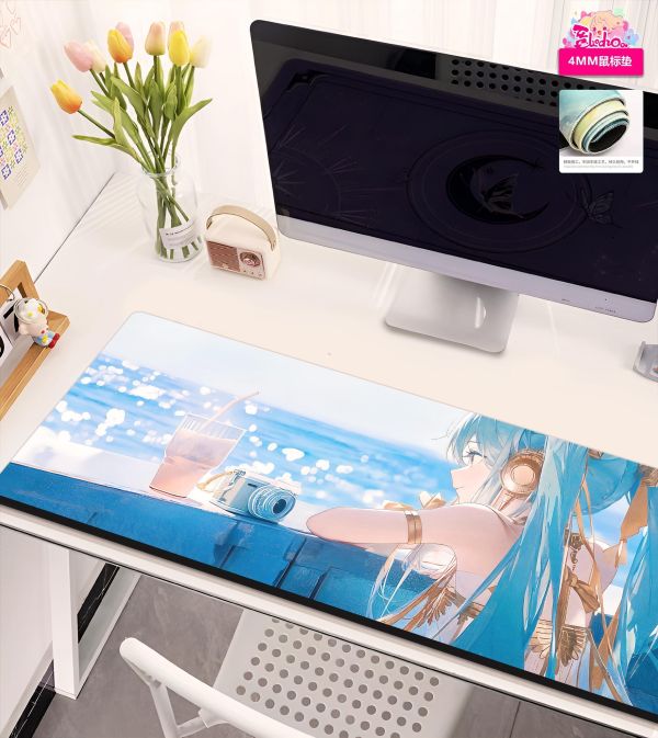 【海外代購】阿喵畫社 風之海 閒暇餘光初音未來-四幅套組 新品12K超清異形套組裝飾畫 滑鼠墊 
