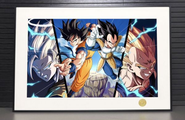 【海外代購】H2 龍珠《悟空貝吉塔》超級賽亞人裝飾畫 