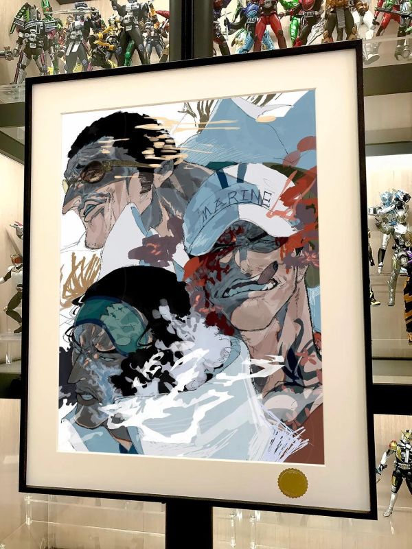 【海外代購】星空《海軍三大將》赤犬黃猿青稚海賊王裝飾畫裝飾畫 