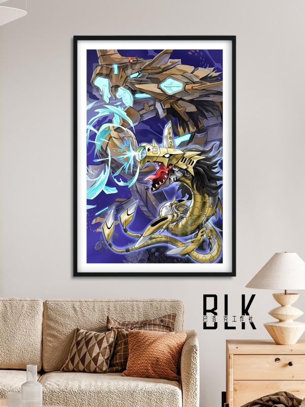 【海外代購】巴洛克 《黑暗四天王》鋼鐵海龍獸小丑皇數碼寶貝太一戰鬥暴龍獸動漫裝飾畫 