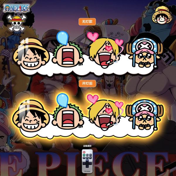 【海外代購】阿喵畫社 海賊王床頭超長燈帶畫 