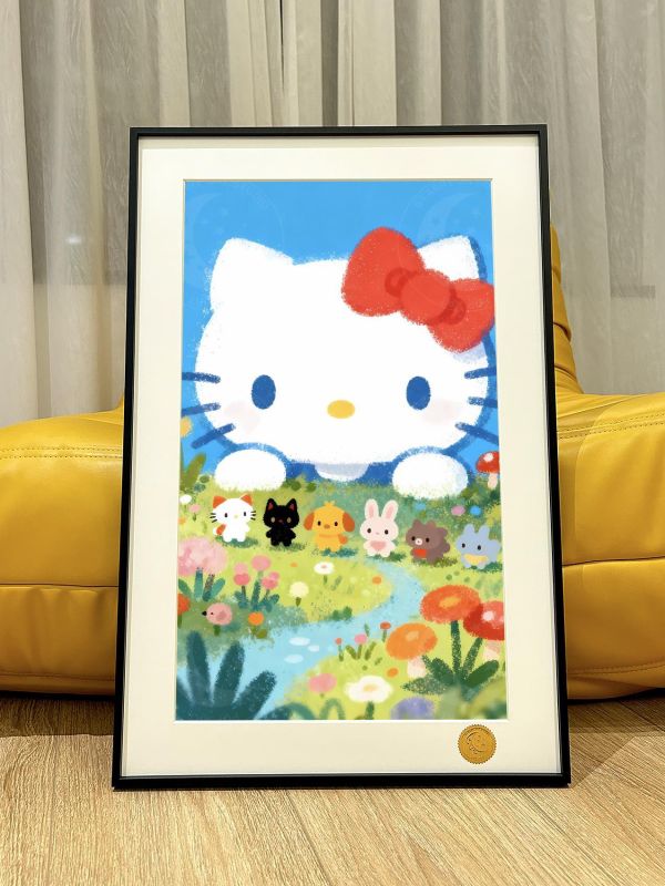 【海外代購】星空 《kitty與小夥伴》Hello Kitty凱蒂貓堤提貓吉蒂貓三麗鷗動漫裝飾畫 