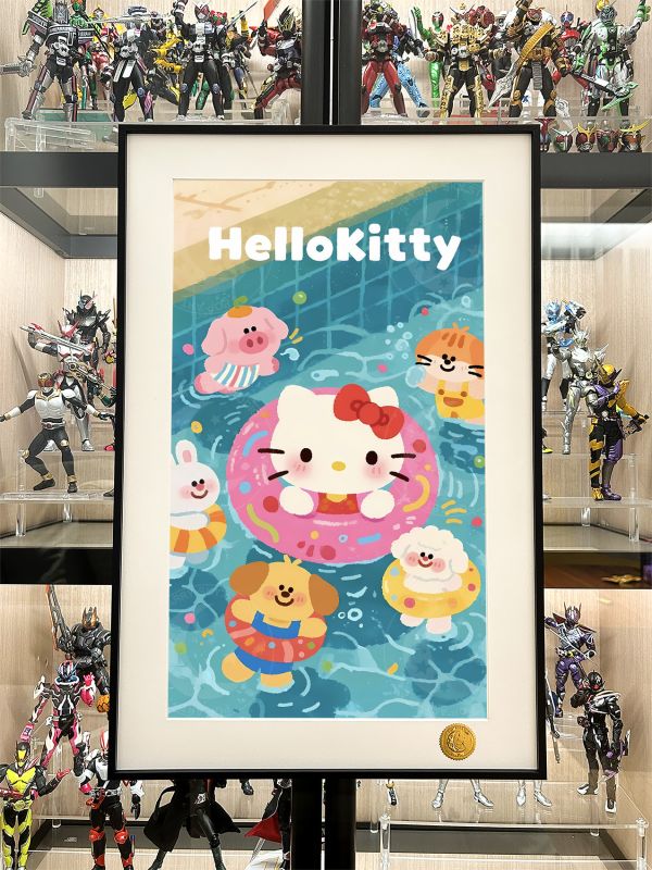 【海外代購】星空 《泳池kitty貓》Hello Kitty凱蒂貓堤提貓吉蒂貓裝飾畫 