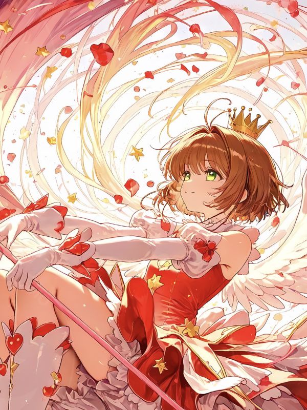 【海外代購】星空 《玫瑰小櫻》百變小櫻魔卡少女櫻木之本櫻庫洛魔法使動畫二次元裝飾畫