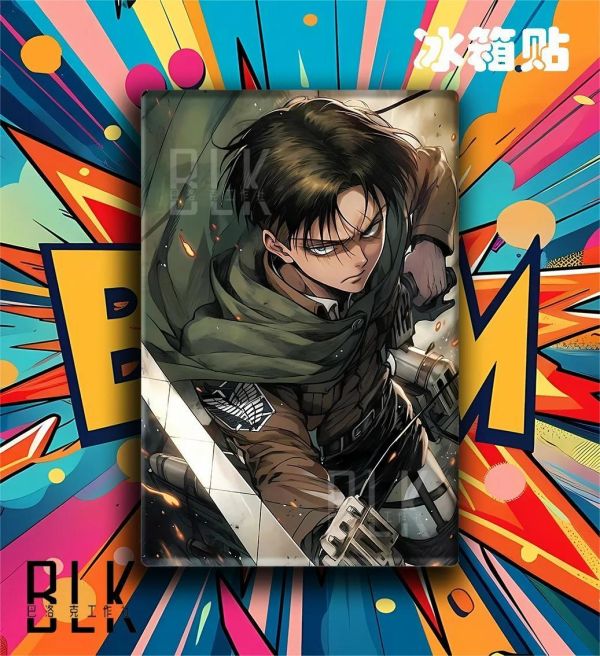 【海外代購】巴洛克《火光兵長》利威爾進擊的巨人裝飾畫冰箱貼 