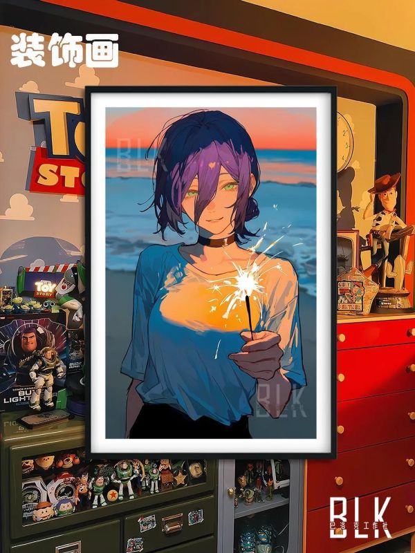 【海外代購】巴洛克《煙花蕾塞》鏈鋸人蕾塞篇裝飾畫冰箱貼 