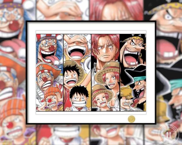 【海外代購】H2 《四皇之路》海賊王魯夫香克斯巴基黑鬍子裝飾畫 