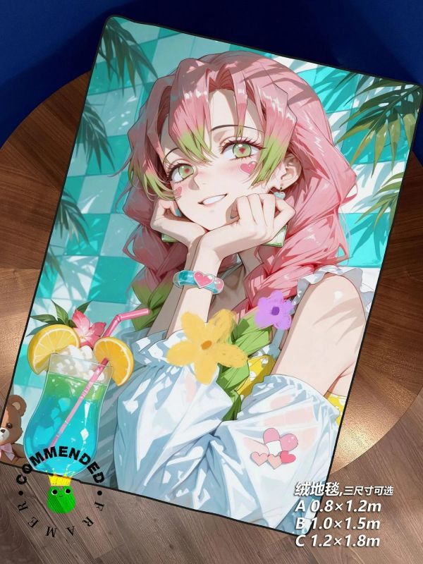 【海外代購】皇呱 《夏日冰飲蜜璃》鬼滅之刃戀柱裝飾畫 午睡毯  地毯 
