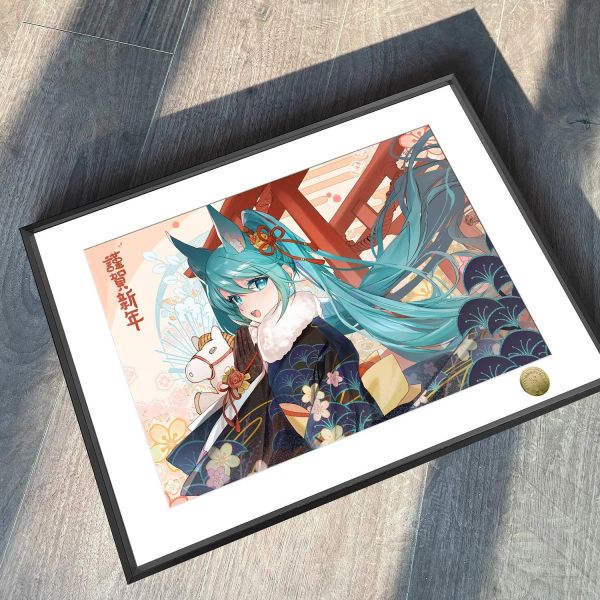 【海外代購】皇呱 《初音未來謹賀新年》恭賀新年裝飾畫 午睡毯 地毯 