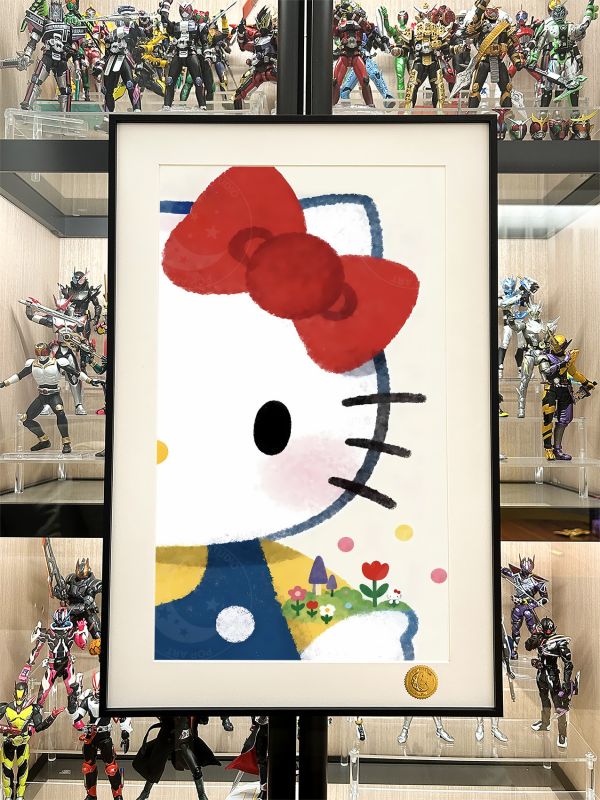 【海外代購】星空《油畫kitty》Hello Kitty凱蒂貓堤提貓吉蒂貓三麗鷗裝飾畫