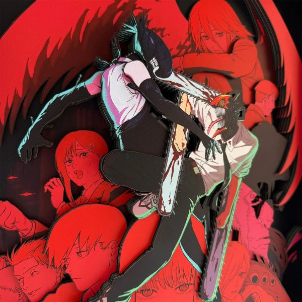 【海外代購】凹凸Panda 鏈鋸人蕾塞G款紙藝立體裝飾畫 