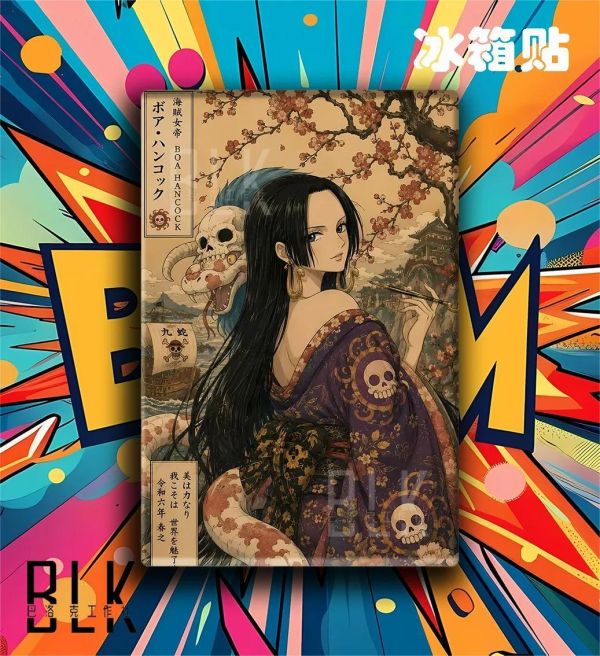 【海外代購】巴洛克《和服女帝》海賊王波雅漢庫克裝飾畫冰箱貼 