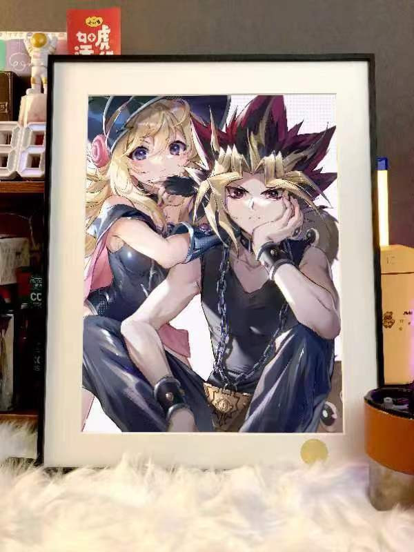 【預定】星空 遊戲與魔法少女 遊戲王黑魔導女孩三幻神武藤遊戲裝飾畫 