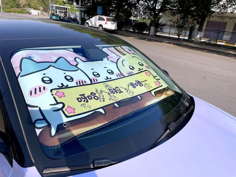 【海外代購】千鳥社 吉伊卡哇 哈奇 小八 烏薩奇 二次元可愛汽車遮陽防曬前擋風玻璃 