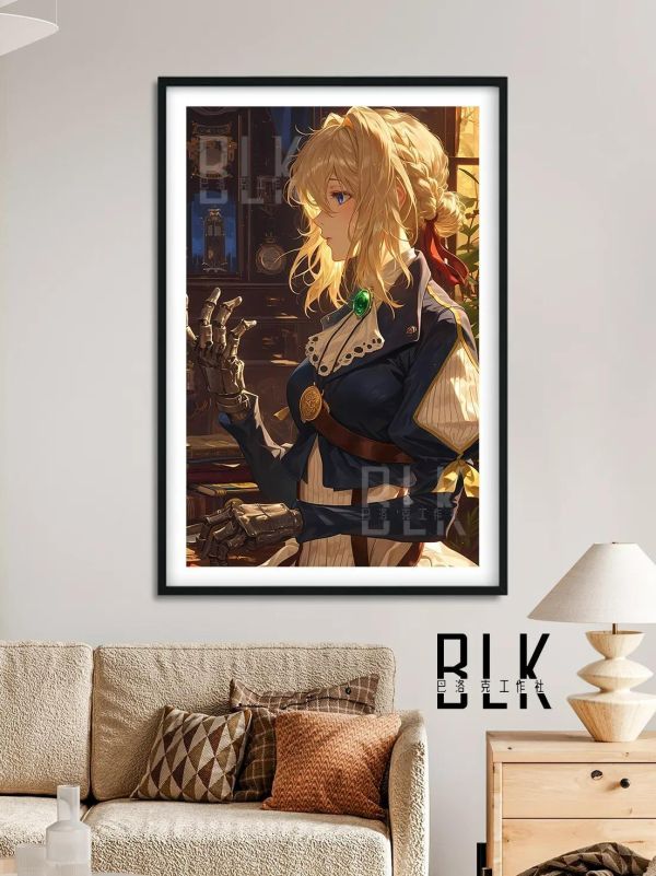 【海外代購】巴洛克 《側顏薇爾莉特》紫羅蘭永恆花園裝飾畫冰箱貼 