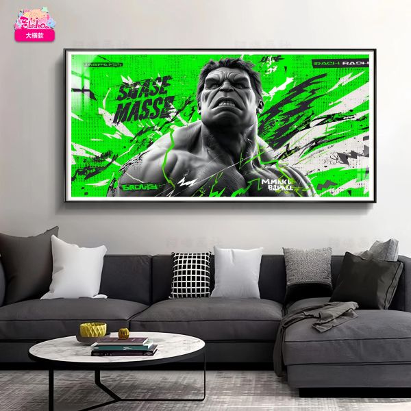 【海外代購】阿喵畫社 漫威英雄雷神浩克 8k主題高清裝飾畫 床頭地墊 滑鼠墊 