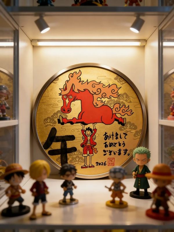 【海外代購】千鳥社 《魯夫 馬年 裝飾畫》海賊王草帽團尾田榮一郎裝飾畫 