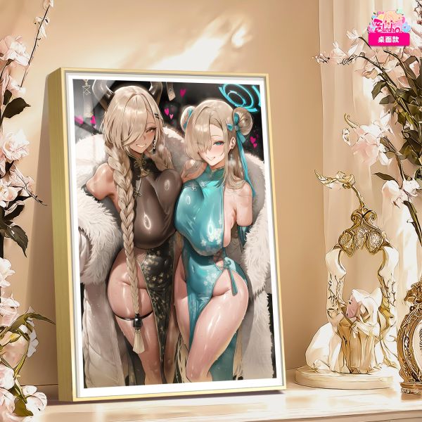 【海外代購】阿喵畫社 旗袍 尾張明日瀨 8k主題高清裝飾畫 午睡毛毯 床頭地墊  冰箱貼 