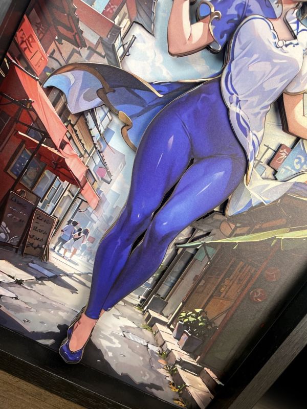 【海外代購】萌萌匠 街頭霸王週邊潮玩 背景牆搭配春麗立體畫可月兌 