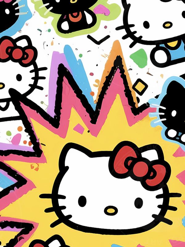 【海外代購】星空 《塗鴉kitty貓》hello kitty 凱蒂貓動畫二次元裝飾畫 