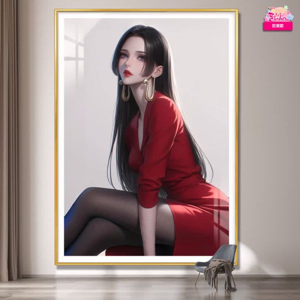 【海外代購】阿喵畫社 女明星 紅裝出席 女帝 超清裝飾畫 