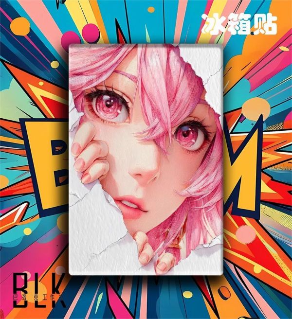 【海外代購】巴洛克 《紙張八重神子》原神動漫裝飾畫冰箱貼 