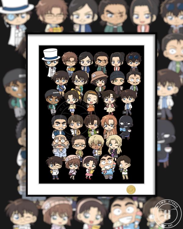 【海外代購】H2 《Q版名偵探柯南》灰原哀毛利蘭工藤新一貝爾摩德動漫二次元裝飾畫 