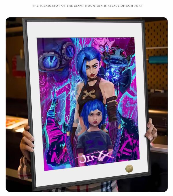 【海外代購】皇呱 《金克絲爆爆雙人照》英雄聯盟雙城之戰金克絲jinx爆爆Arcane裝飾畫 