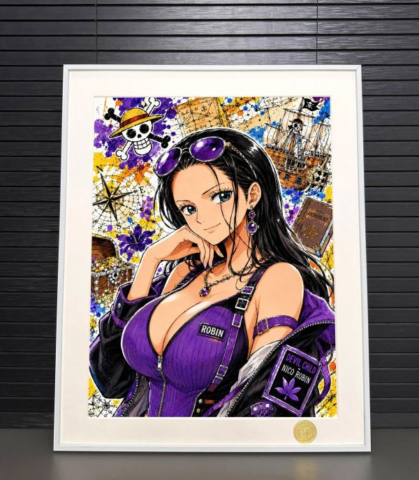 【海外代購】H2工作室 《妮可羅賓》海賊王草帽團惡魔之子裝飾畫 
